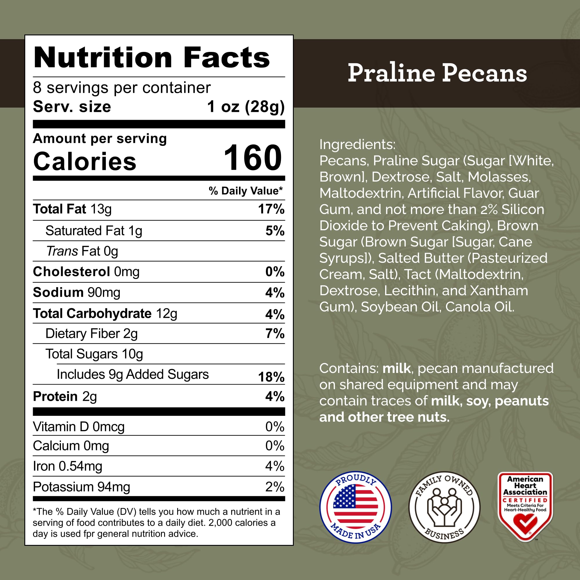 HUDSON PECAN COMPANY: Praline Roasted Georgia Pecans | Candied Gourmet Delight, Irresistible Southern Sweetness (Perfect for Snacking, Baking, Salads