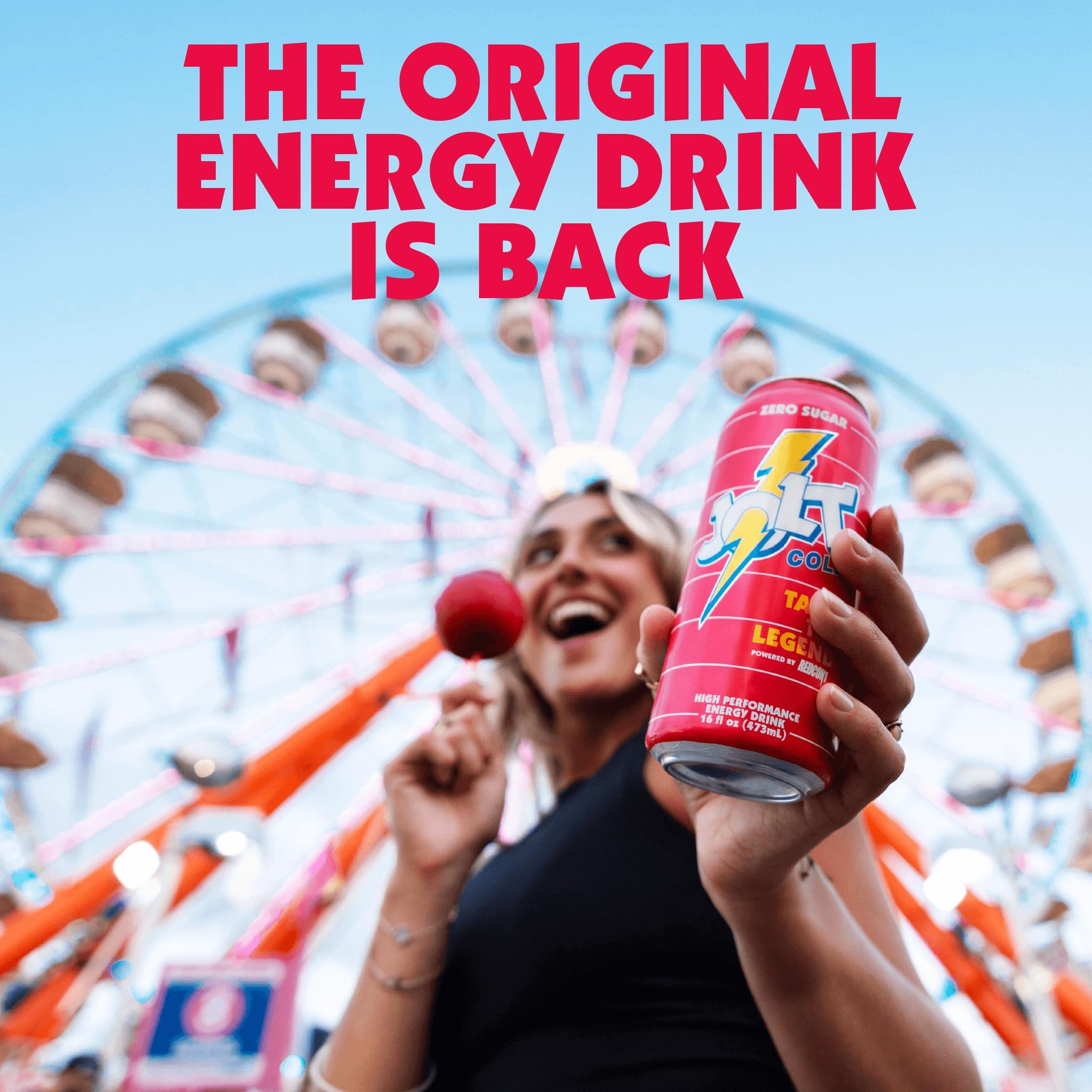 JOLT Cola Energy Drink - 200mg Caffeine, Zero Sugar, 16oz Can - Classic 80s Flavor, Nootropics, B-Vitamins, Metabolism Boost - Performance Energy