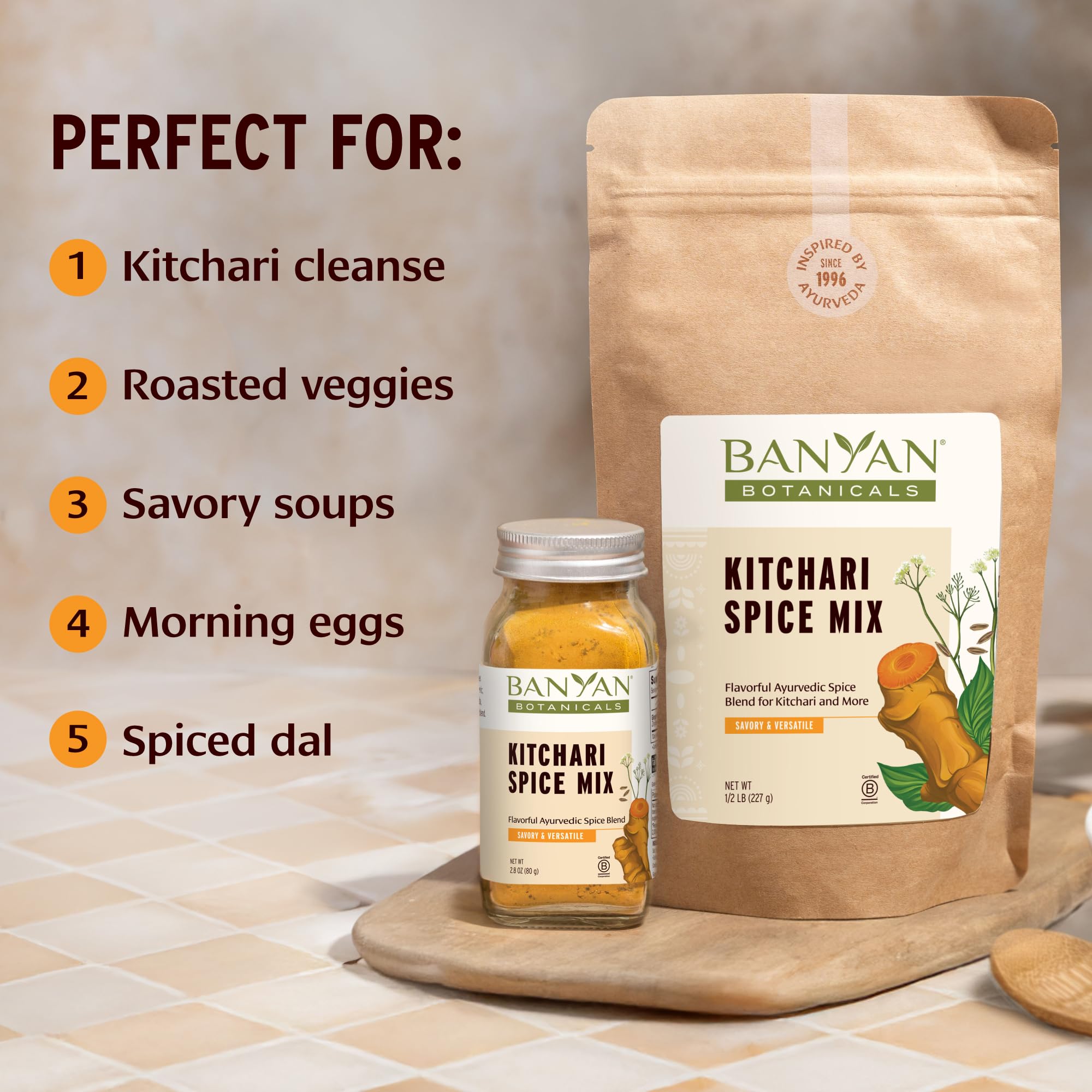 Banyan Botanicals Kitchari Spice Mix - Ayurvedic Kitchari Seasoning Made with Organic Herbs & Spices - for Ayurvedic Cleanses & Digestive Health