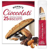 Nonni's XL Biscotti Dark Chocolate with Almond Cookies, Individually Wrapped Italian Coffee Snacks, 25 Cookies, 33.25 oz. Large Carton (Pack of 1)