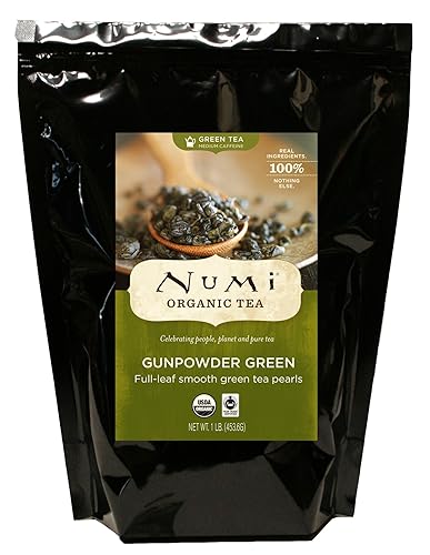 Numi Organic Tea Gunpowder Green, 16 Ounce Pouch, Loose Leaf Tea