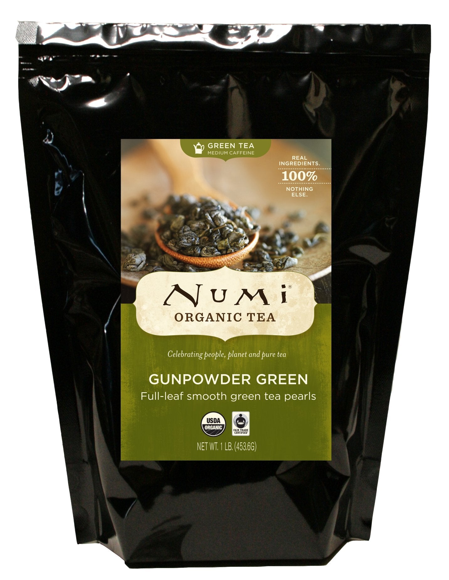 Numi Organic Tea Gunpowder Green, 16 Ounce Pouch, Loose Leaf Tea