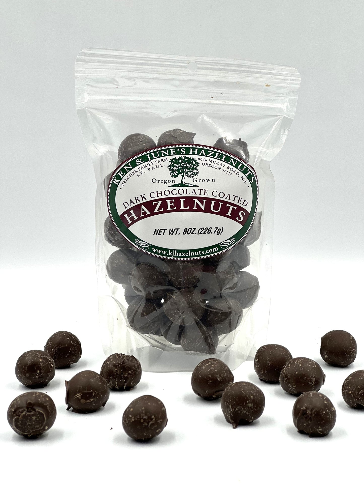 Dark Chocolate Coated Hazelnuts - 8 Oz Bag