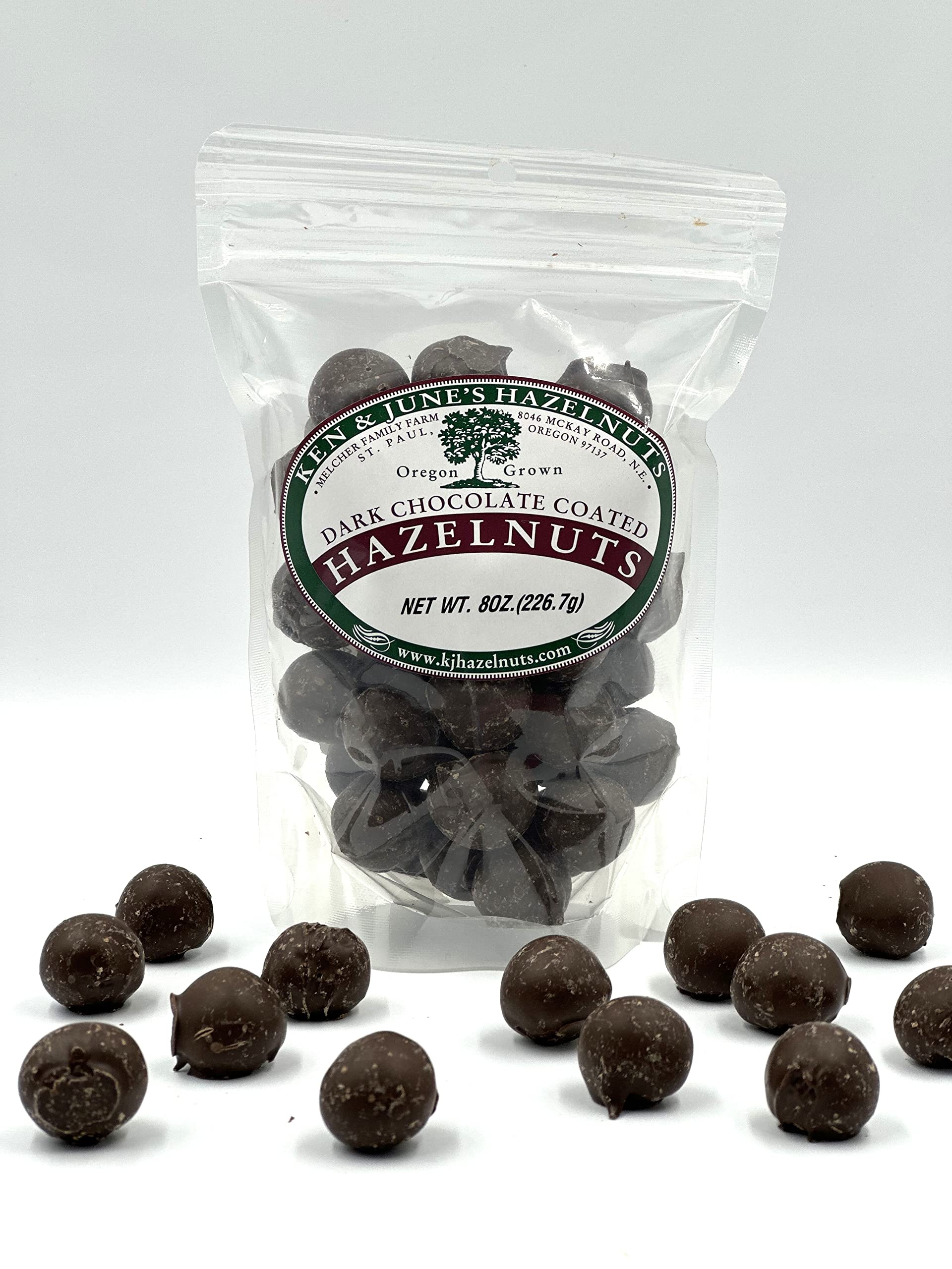 Dark Chocolate Coated Hazelnuts - 8 Oz Bag