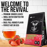 Revival Tea Company Strawberry Green Iced Tea - 1 Gallon Sachets - Green Tea Blend with Natural Strawberry Flavor - 15 Count