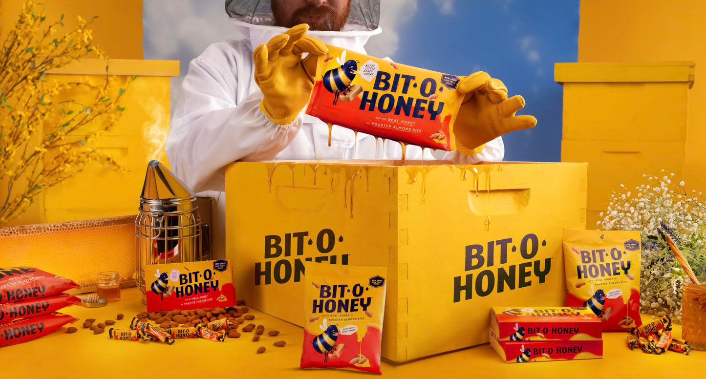 Bit O Honey Candy - Individually Wrapped Honey Taffy with Roasted Almond Bits, Gluten-Free, Classic Bite-Sized Treats, Sweet and Chewy Taffy Candy