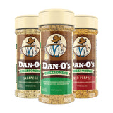 Dan-O's 3 Bottle Cheesoning Seasoning Set, Small Bottles, 3 Pack, Includes Red Pepper, Jalapeño and Cheesoning Seasonings, Sugar Free, Zero Calorie