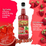 Baja Bob's Wild Strawberry Daiquiri and Margarita Mix 32oz Bottle - Sugar Free Cocktail Mixer - Keto Friendly - Low Calorie - Low Carb - Non-Alcoholic