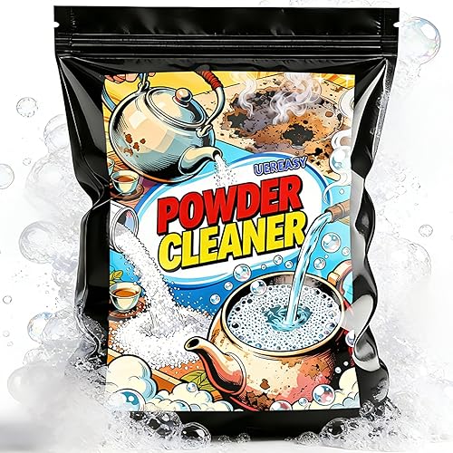 uereasy Cleaning Foam Powder for Tea Pots, Coffee Mugs, & Stainless Steel, Tea & Coffee Stain Remover, Effectively Removes Stains, Restoring a New