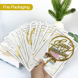 40 PCS Gold Happy Birthday Cake Topper Acrylic Cupcake Topper A Series of Birthday Cake Supplies Decorations 20 Styles