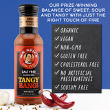 Mr. Spice Organic Hot Sauce, Salt Free Tangy Bang Hot Sauce (0mg/serving), Gluten Free, Low Sodium Sauces for Marinade, Grill & Air Fryer, No Salt