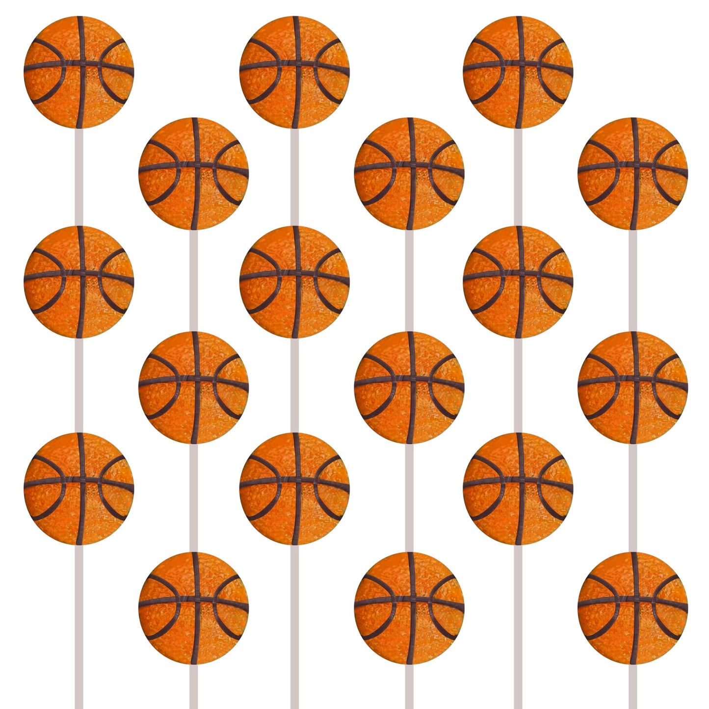 Basketball Candy Lollipops - 18 Count Individually Wrapped Suckers - Great for Basketball Party Favors - Sports Snacks - Basketball Goodie Bags - Team