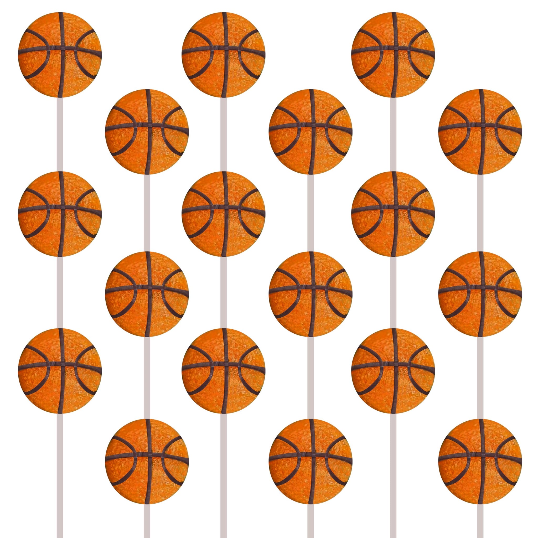 Basketball Candy Lollipops - 18 Count Individually Wrapped Suckers - Great for Basketball Party Favors - Sports Snacks - Basketball Goodie Bags - Team