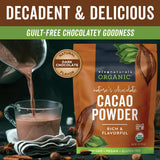 Organic Cacao Powder, Unsweetened, 1 lb (454 g) - Rich Dark Chocolate Flavor, Perfect for Baking, Smoothies & Hot Chocolate - Vegan, Keto, Paleo, Non-GMO & Gluten-Free Cocoa Powder