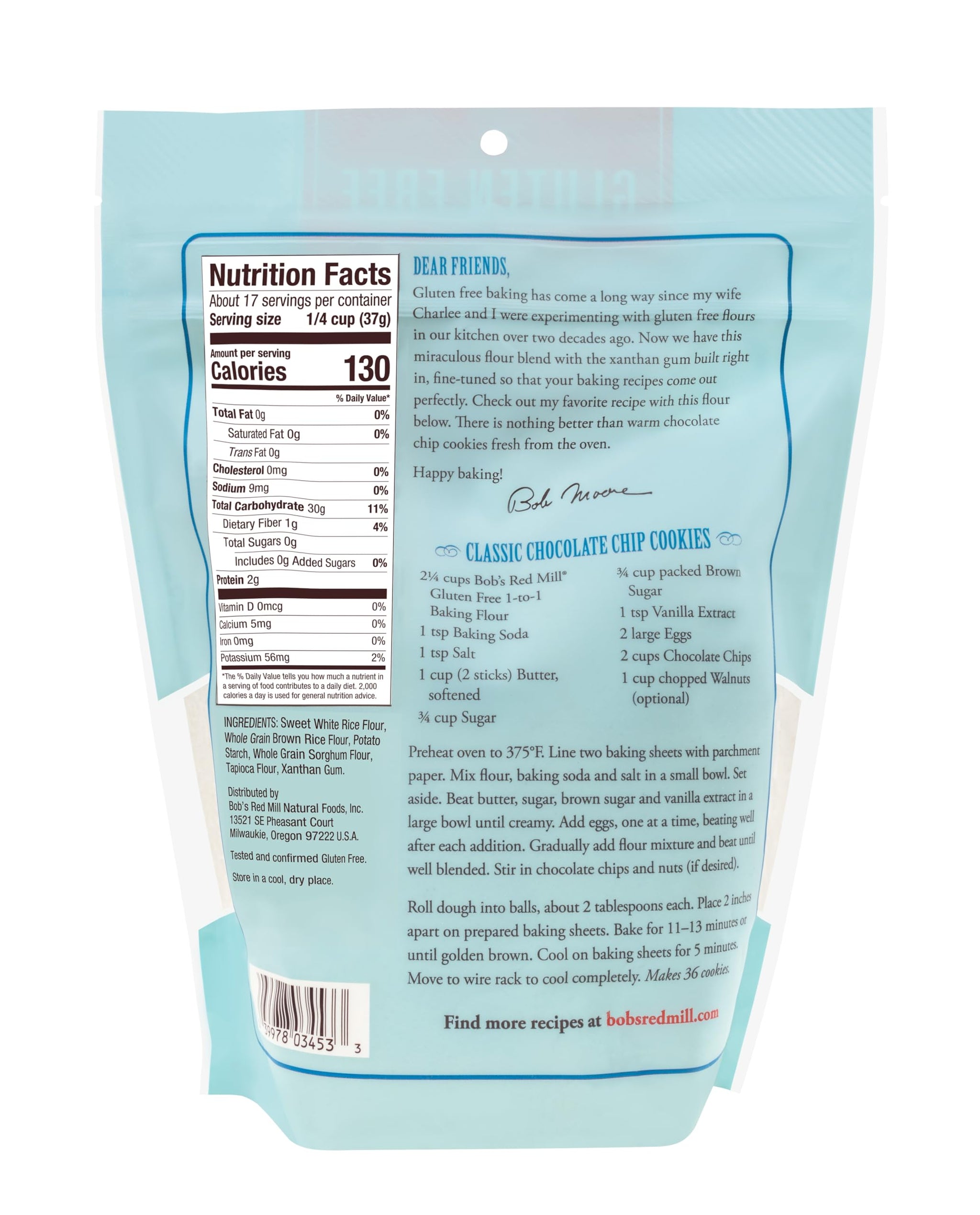 Bob's Red Mill Gluten Free 1 to 1 Baking Flour, 22oz (Pack of 1) - Non GMO, Vegan, Kosher