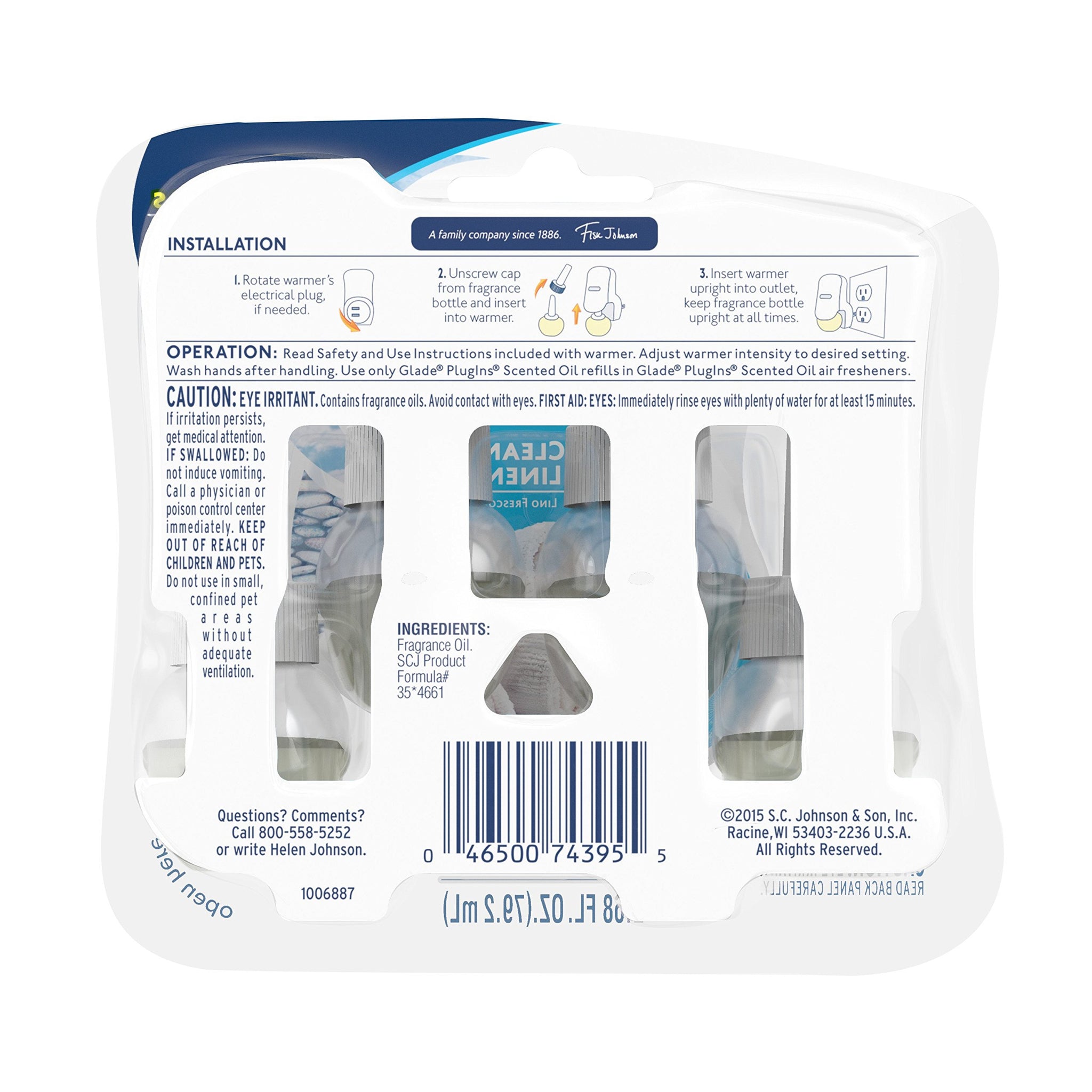 Glade Plugins Scented Oil Air Freshener Refill - Clean Linen - 2.68 oz - 4 ct