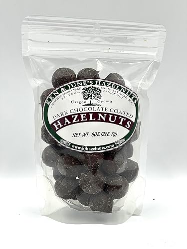 Dark Chocolate Coated Hazelnuts - 8 Oz Bag
