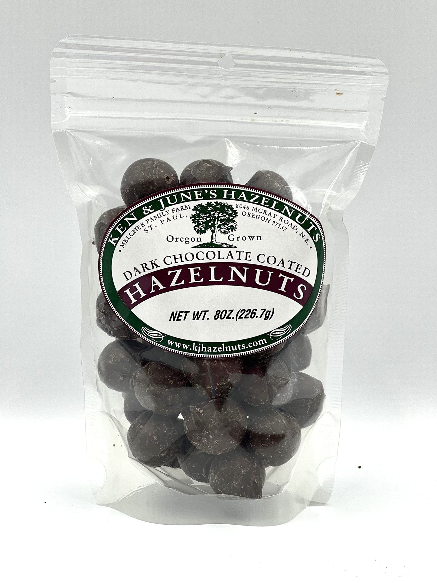 Dark Chocolate Coated Hazelnuts - 8 Oz Bag