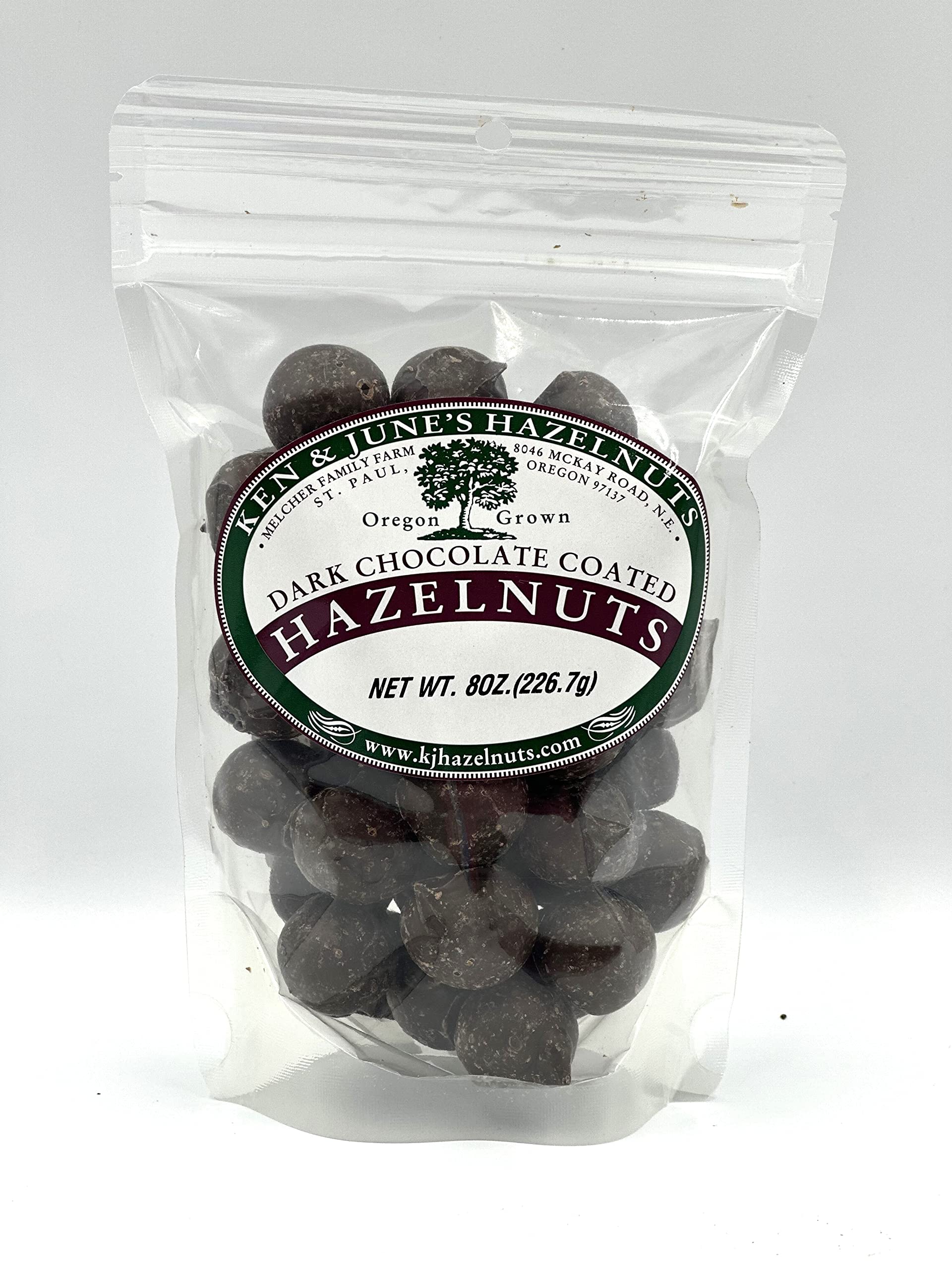 Dark Chocolate Coated Hazelnuts - 8 Oz Bag