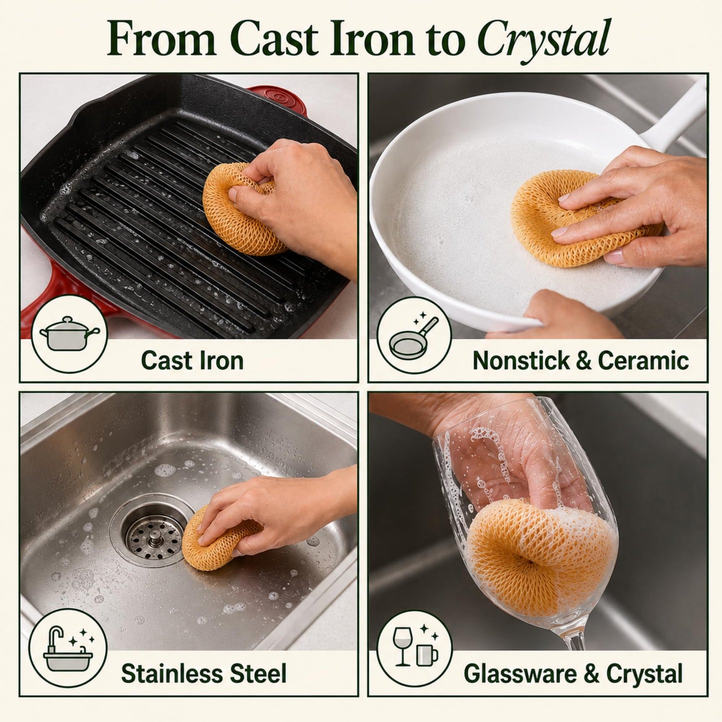 Reusable Kitchen Scrubbers for Dishes- Breezi Layered Mesh Dish Cloth, 3-Pack, Non-Scratch, Multi-Purpose, Fast-Drying, Odor-Free, Scrubbies. Kitchen