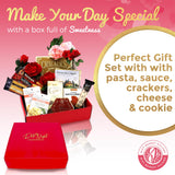 Gift Basket Village Date Night Gift Box - Gourmet Pasta, Cheese, Crackers, Cookies, Roca and More, Ideal Valentine's Day Gift or Anniversary Surprise