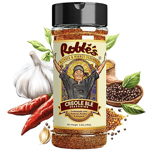 Blessed and Highly Flavored Creole Blé Seasoning by Chef Roblé, Gluten-Free, Low Sodium Mix, Spicy, Natural Spice Blend for Grilling, Vegetables