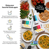 Fiber Gourmet Low Carb Pasta Variety Pack - Spaghetti, Rotini, Penne, Elbows - High Fiber, Keto Friendly, Non-GMO, Vegan, Kosher - Made in Italy