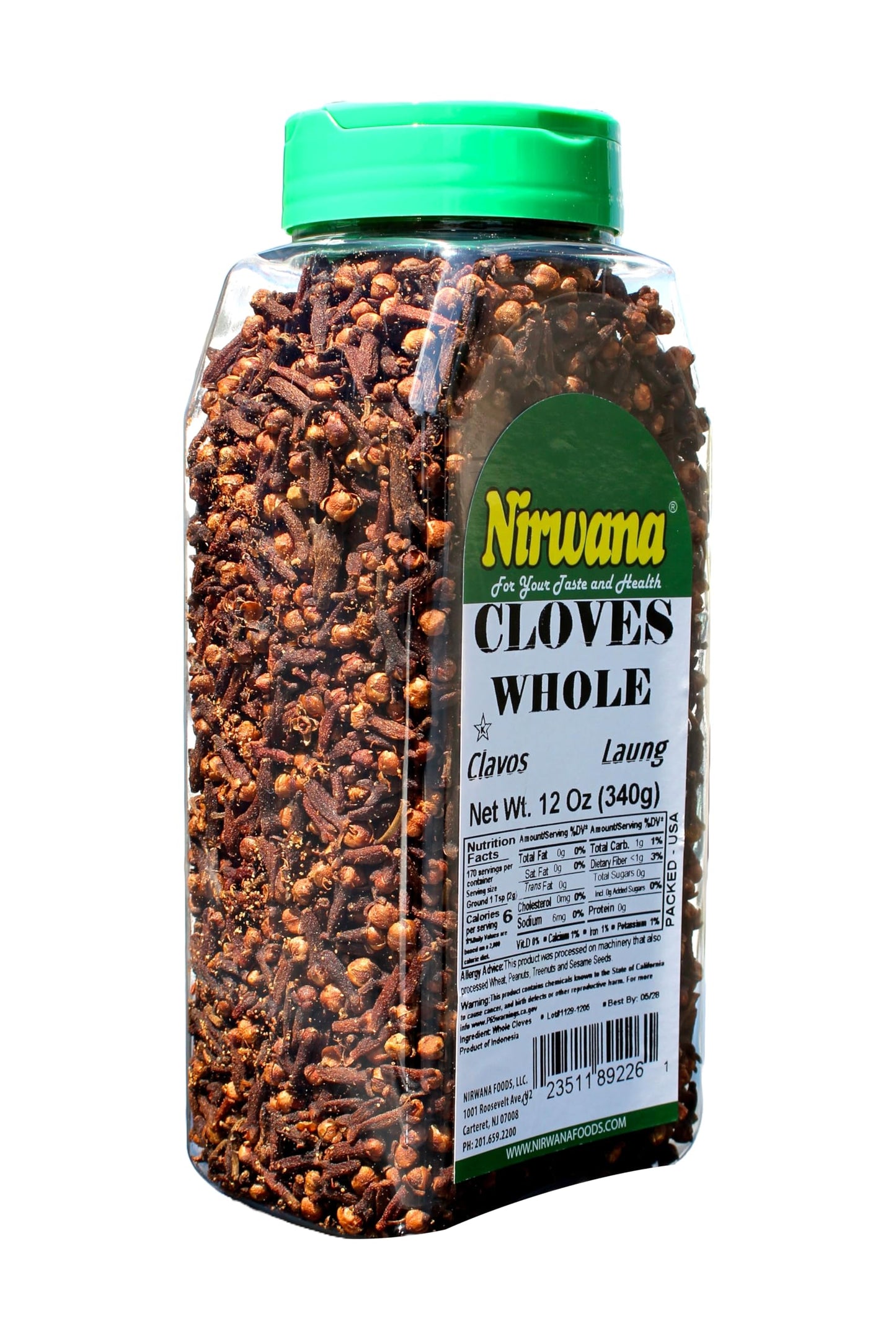Nirwana Asian Indian Spice Cloves Whole Laung Clavo Premium Quality for Cooking, Baking, Tea, Beverages, Pomander Balls, Hand Selected All Natural