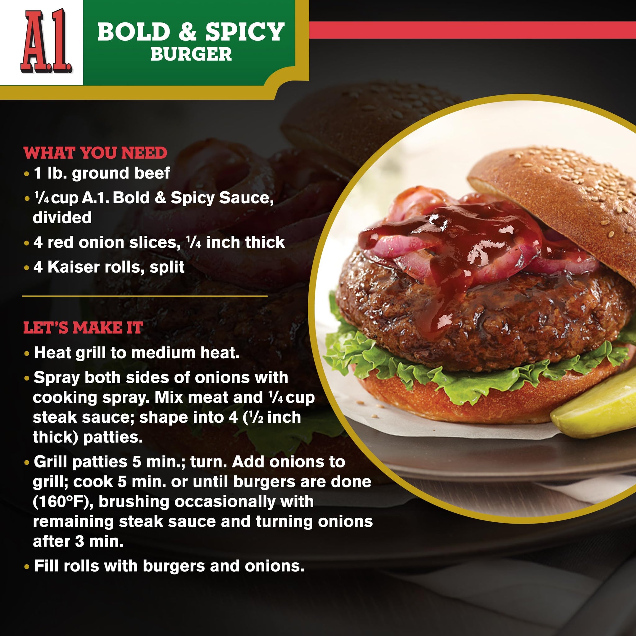 A1 Bold & Spicy Sauce with Tabasco Sauce 10 oz - (Pack of 2)