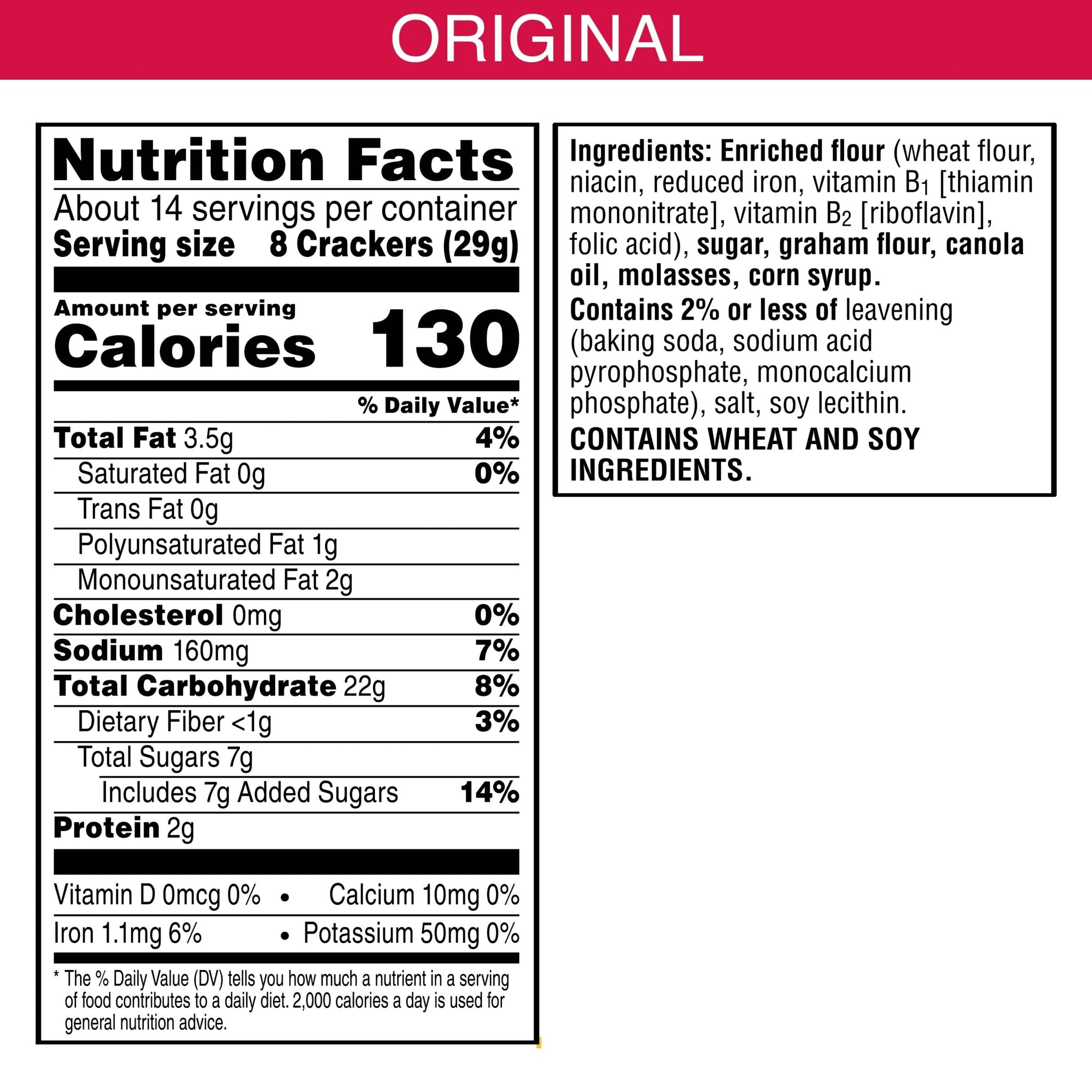 Kellogg's Grahams Crackers, Original, Easy Snacks, 15oz Box