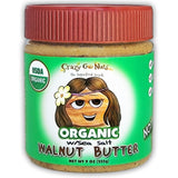 Crazy Go Nuts Organic Walnut Butter with Sea Salt - Healthy Walnut Spread, Keto, Vegan, Low Carb, Gluten Free, Non-GMO, Raw Organic Nut Butter, Omega