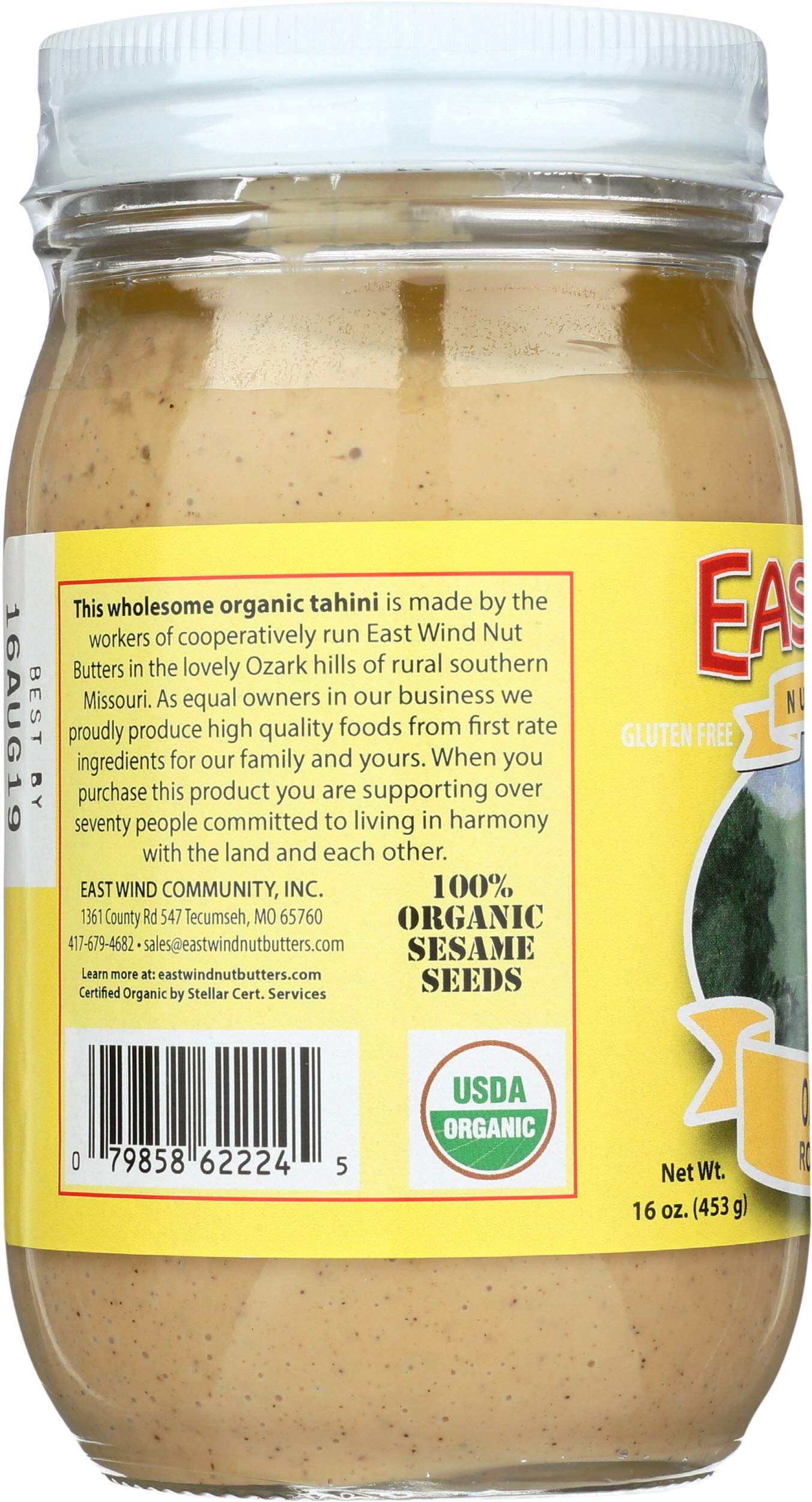 East Wind, Organic Roasted Tahini No Salt, 16 Ounce