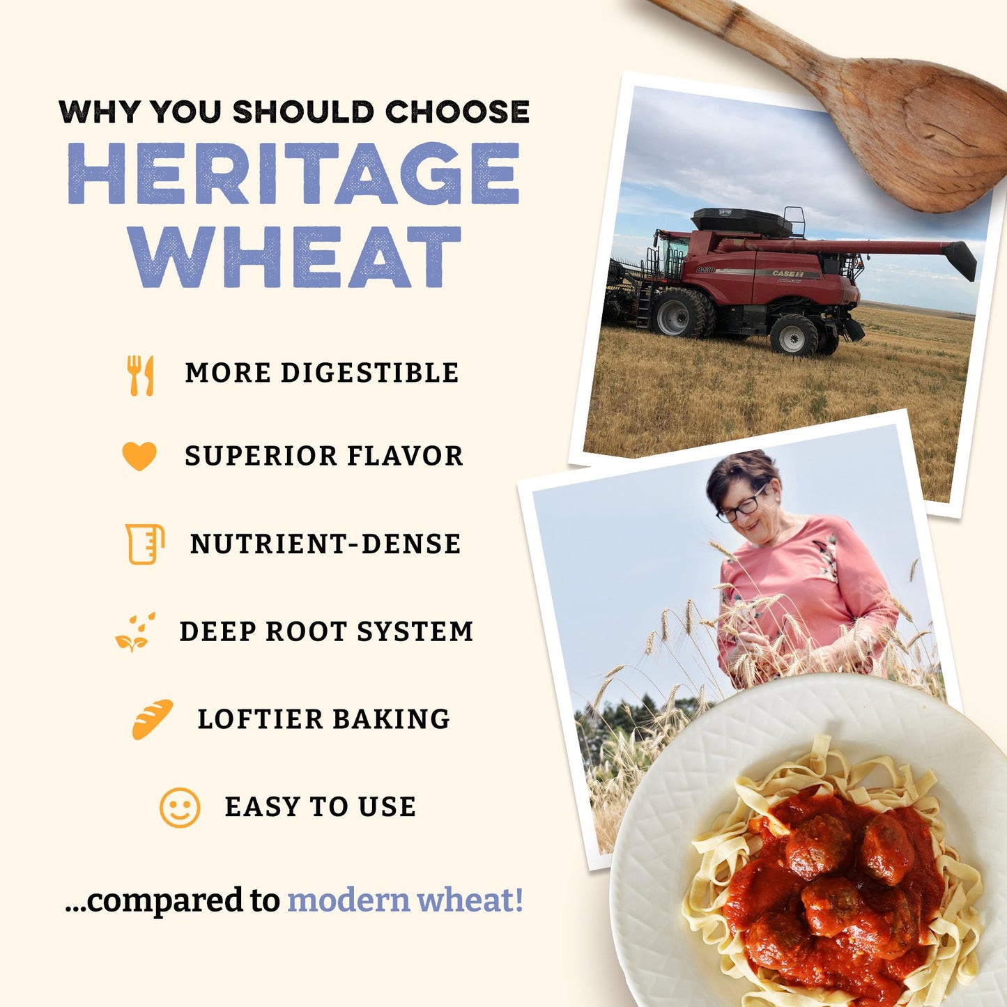 Sunrise Flour Mill USDA Organic Heritage Pasta Flour - 5 lbs | Milled from Hard Red Wheat | Easier to Digest with Less Bloating | No Bleaching or