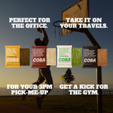 COBA Caffeinated Coffee Chocolate [1 Bar = 1 Cup of Matcha] - Energy Boost, Portable, All Natural Caffeine for Gym, Travel, Daily Use - Gluten Free