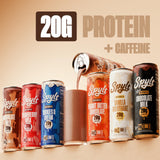 Spylt High Protein Milk - 6 Flavor Variety Pack with 60mg Caffeine & 20g Protein - 90 Calories, Ready to Drink, Sugar Free, Lactose Free Milk, Perfect