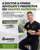 Quantm Life Cookie Mix, Gluten Free, Plant-Based Meal Replacement Plan with Hemp Protein, Rich in Fiber, Low in Sugar, No Preservatives or Artificial Sweeteners, 18 oz, 3 Pack, 2-Week Supply
