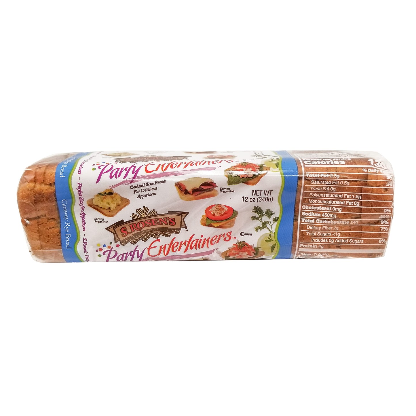 S.Rosens Cocktail Rye Bread - Caraway (Case of 4 Loaves)