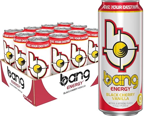 Bang Energy Black Cherry Vanilla, Sugar-Free Energy Drink, 16-Ounce