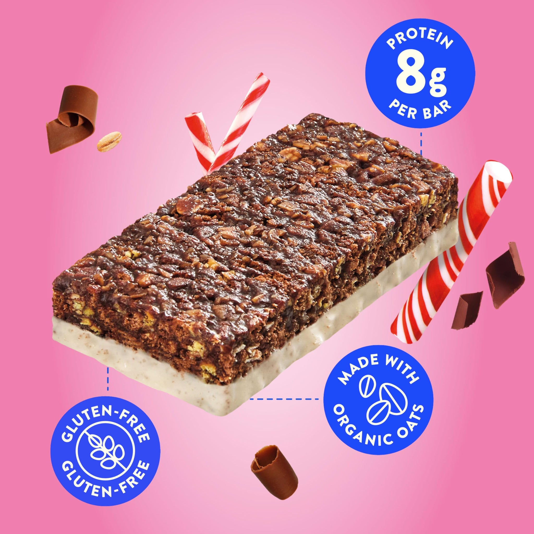 LUNA Bar - Chocolate Peppermint Stick Flavor - Gluten Free Snack Bars - Non-GMO - Protein Bars - Made with Organic Oats - Value Pack (12 Pack)