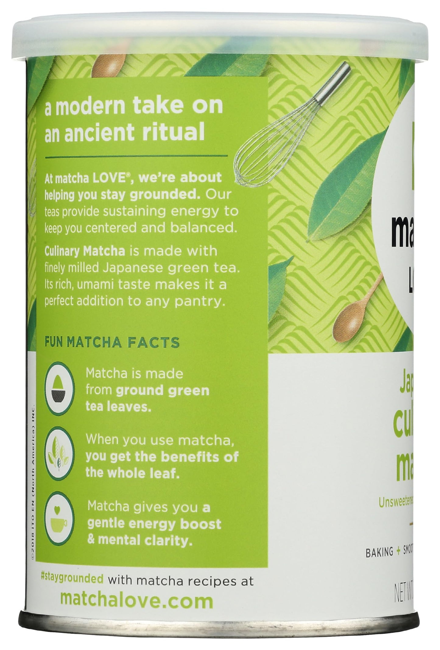 Matcha Love Culinary Matcha 3.5 Ounce Finely Milled Green Tea Leaves, Japanese Style Matcha Powder