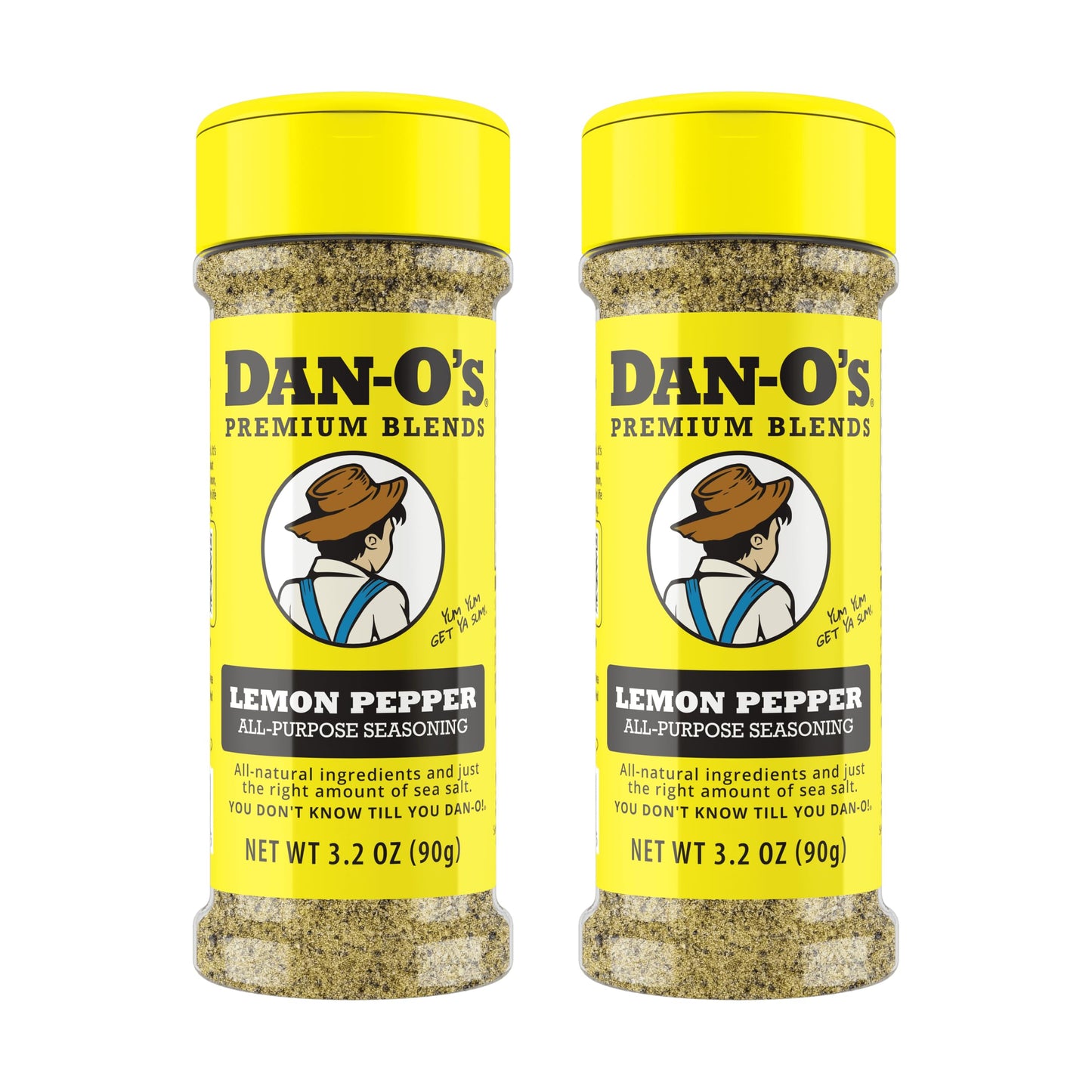 Dan-O’s Lemon Pepper Seasoning, 3.2 oz (2 Pack) - Zesty Citrus & Black Pepper Spice Blend - No Citric Acid, No Sugar - All Purpose Seasoning