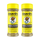 Dan-O’s Lemon Pepper Seasoning, 3.2 oz (2 Pack) - Zesty Citrus & Black Pepper Spice Blend - No Citric Acid, No Sugar - All Purpose Seasoning
