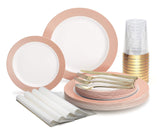 " OCCASIONS " 320 Piece set (40 Guests)-Wedding Party Disposable Plastic Plate Set -40 x 10.5'' + 40 x 7.5'' +Silverware+Cups+Napkins (Rio in White