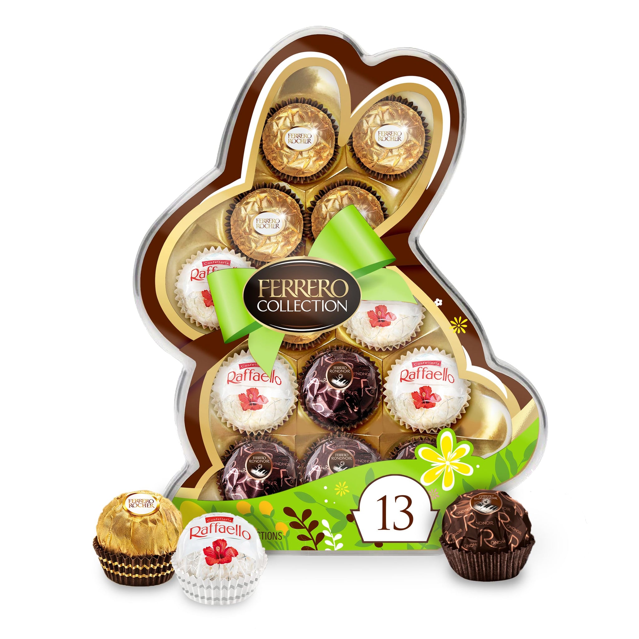 Ferrero Collection, 13 Count, Premium Gourmet Assorted Hazelnut Milk Chocolate, Dark Chocolate and Coconut, Easter Bunny Gift Box, Great Easter Gift
