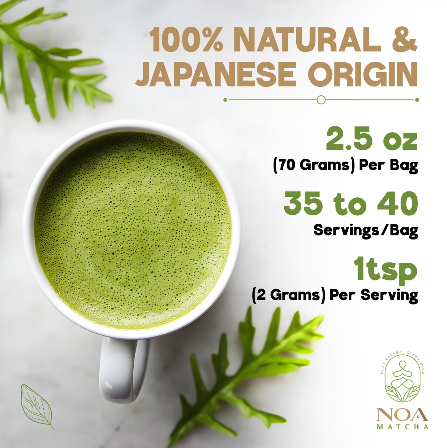 NOA MATCHA JAPAN CEREMONIAL GRADE 70 GR PREMIUM FIRST HARVEST