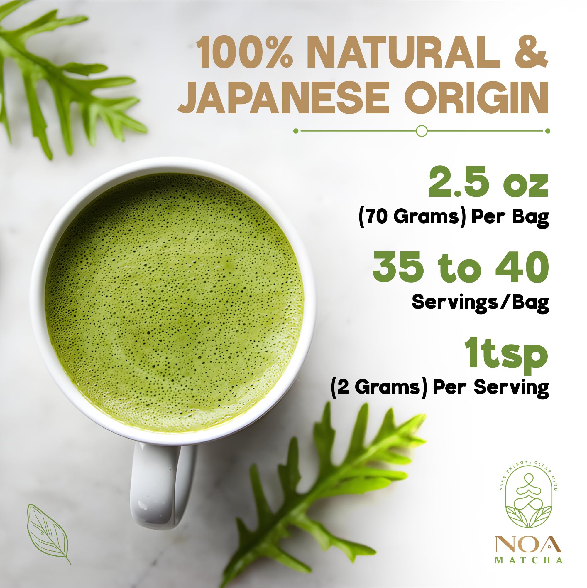 NOA MATCHA JAPAN CEREMONIAL GRADE 70 GR PREMIUM FIRST HARVEST