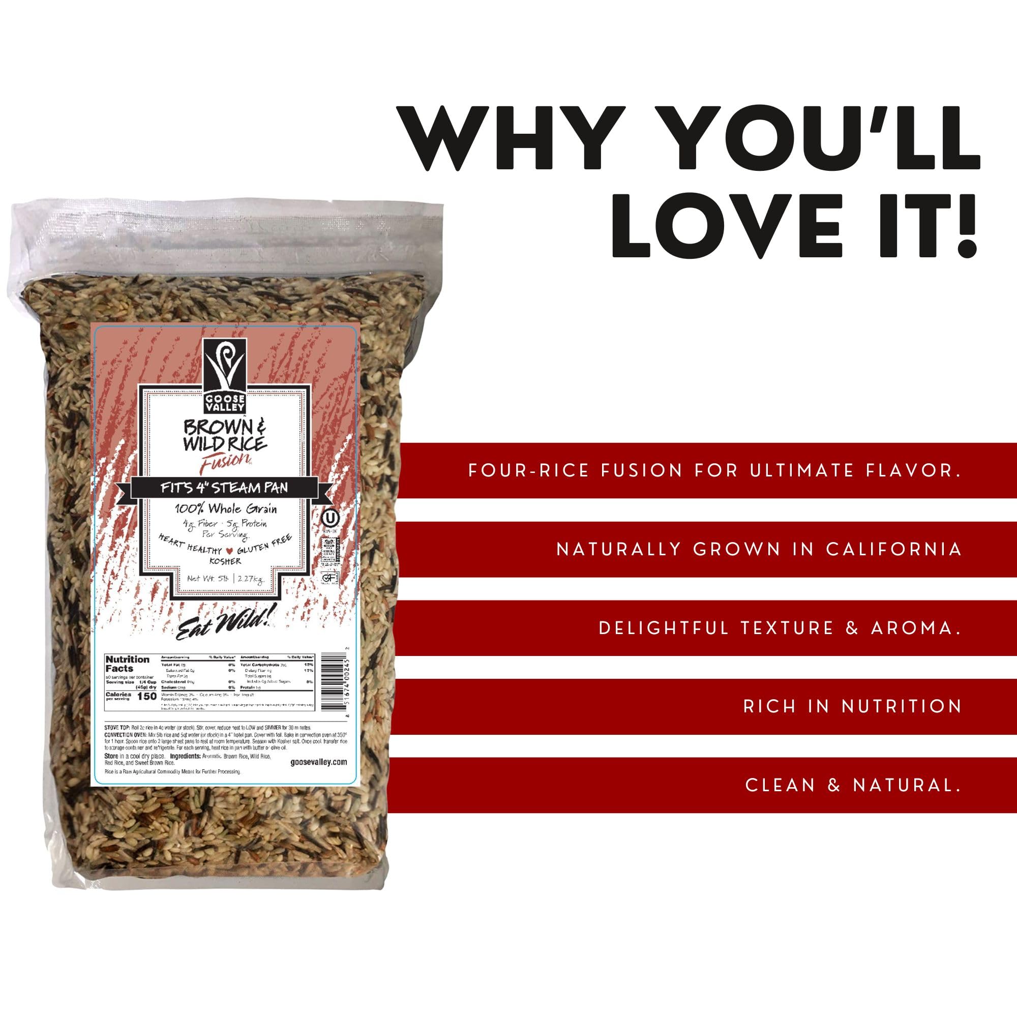 Goose Valley Brown & Wild Rice Fusion, 5 lb, 2.27 kg (Pack of 3)