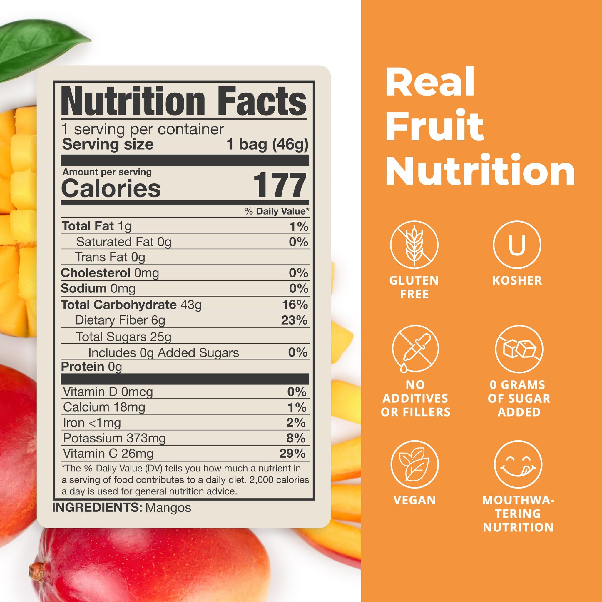 Balance of Nature Freeze-Dried Mangos (5 Pack) - 100% Real Fruit, Crunchy Mango Slices, Healthy Snack, Mouthwatering Nutrition, Gluten-Free, Vegan, No
