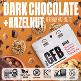 The GFB Dark Chocolate Hazelnut Protein Bites - Gluten Free, Plant Based, Non GMO, Sustainably Made - Ridiculously Tasty, Healthy, Vegan, Protein