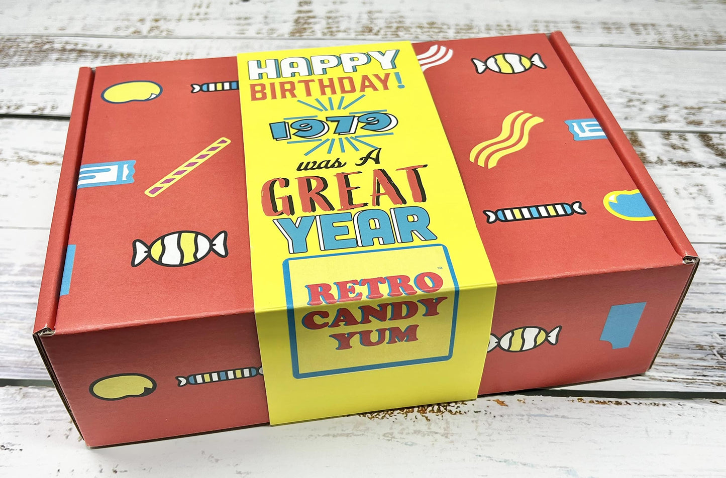 RETRO CANDY YUM ~ 1979 47th Birthday Ideas - Gift Box of Nostalgic Candy Assortment from Childhood - Birthday Gifts for 47 Year Old Men and Women Born